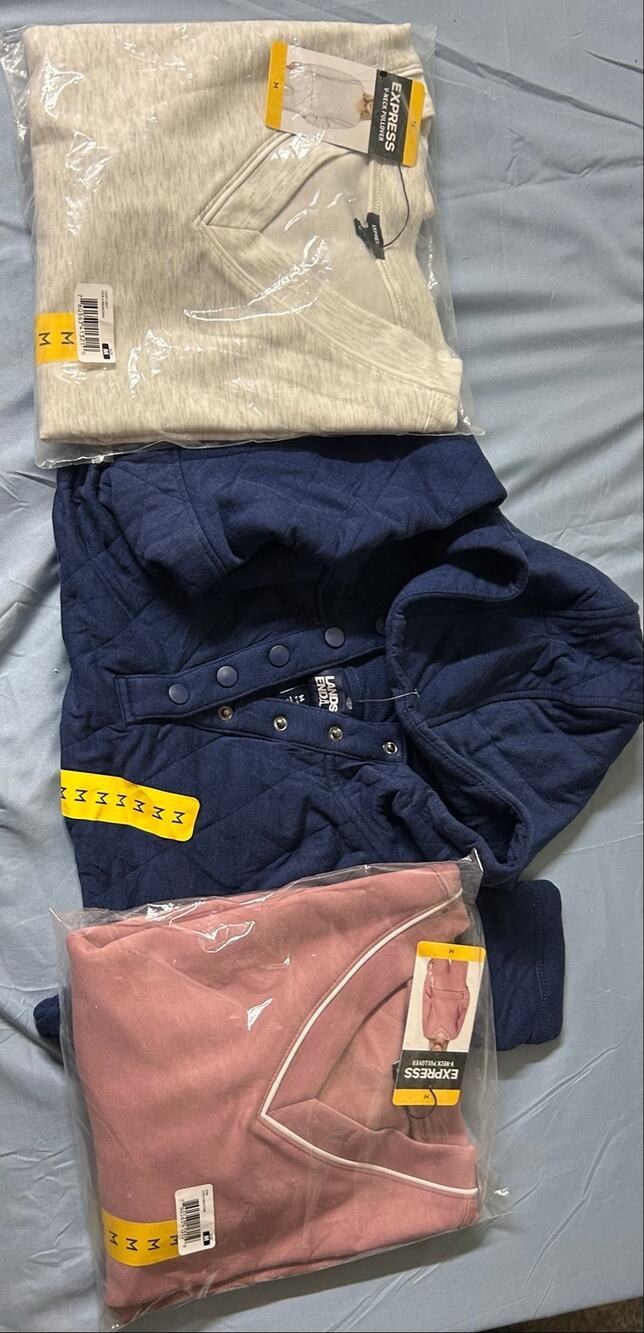 NWT Womens Medium Lounge Sweater Bundle 3pc Express Lands End (WCB3)